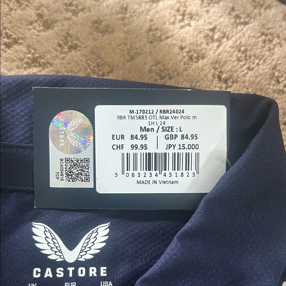 Castore Red Bull Racing Navy Polo Shirt - Max Verstappen - Picture 2 of 6